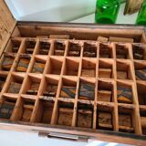 Old printing box with its stamps