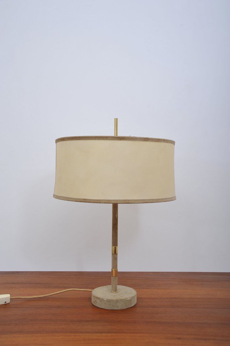 Suede table lamp, 1950s