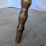 Vintage Tyrolean Heart Cutout Wooden Dining Chair / Bobbin-turned Legs