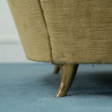Pair set 2 armchairs beige 1950