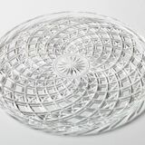 Vintage Pressed Glass Platter: Mid-Century Serving Large Plate, Italy 1970s