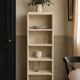 Renovated vintage 1950s library in beige.