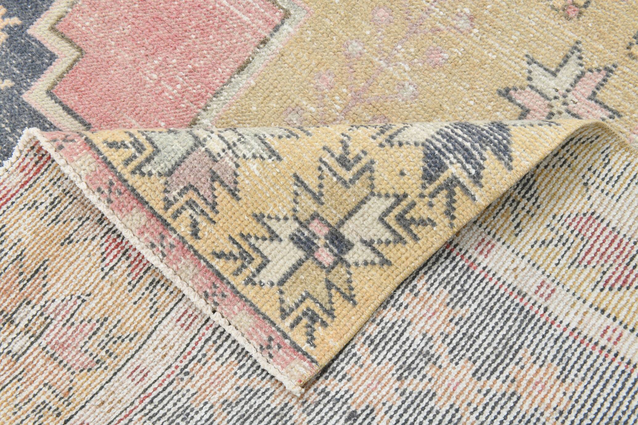 4x8 Red & Yellow Small Persian Rug, 118x270Cm SK 17615