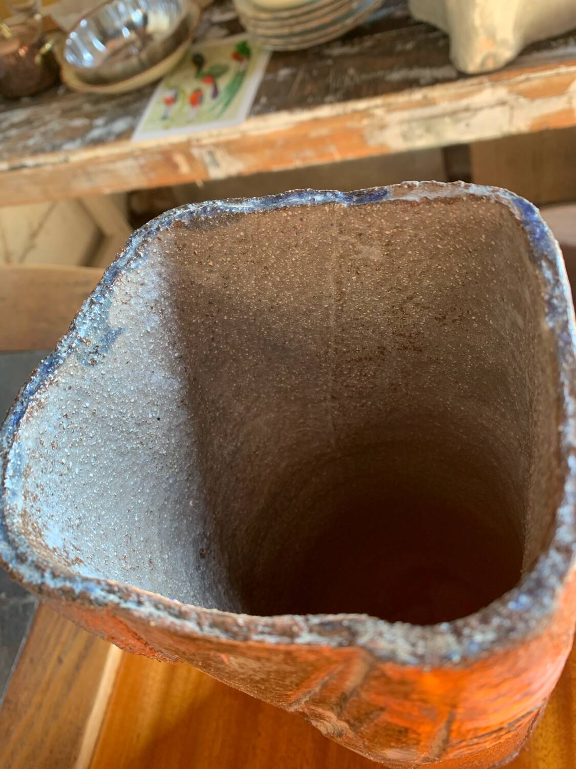 Sculptural stoneware vase — French studio pottery, 1960s/70s