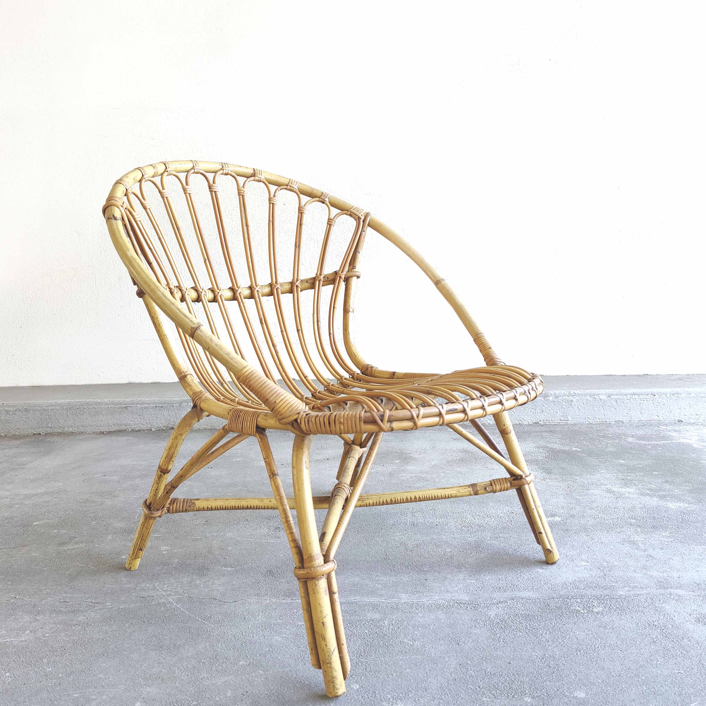 Vintage rattan armchair