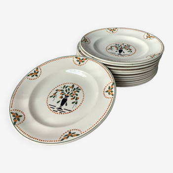 Longwy art deco plates Brest model