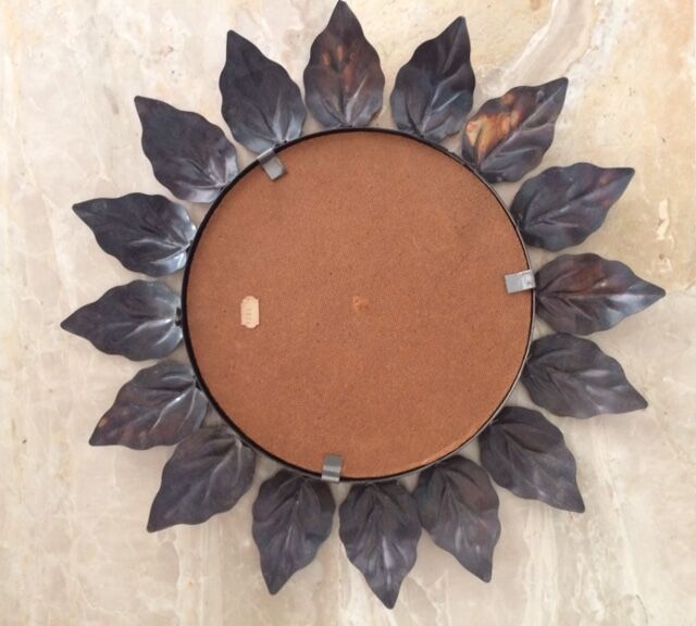 Miroir soleil vintage en métal cuivré 41x41cm