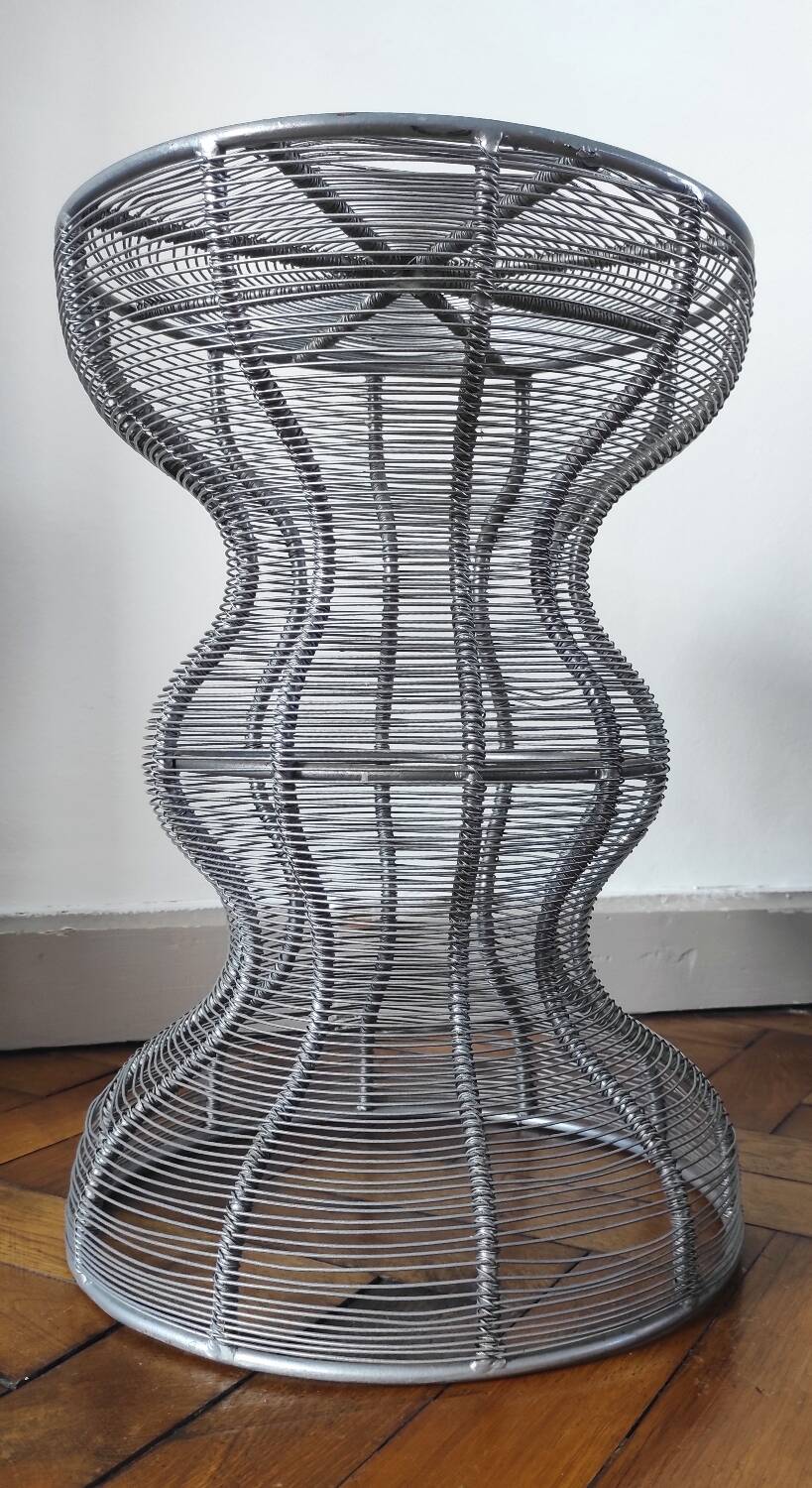 Vintage metal stool / side table