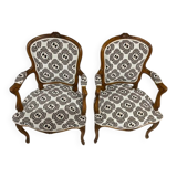 Pair of cabriolet armchairs