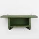 Rustic small green wooden wall unit with 2 shelfs, France ca. 1880