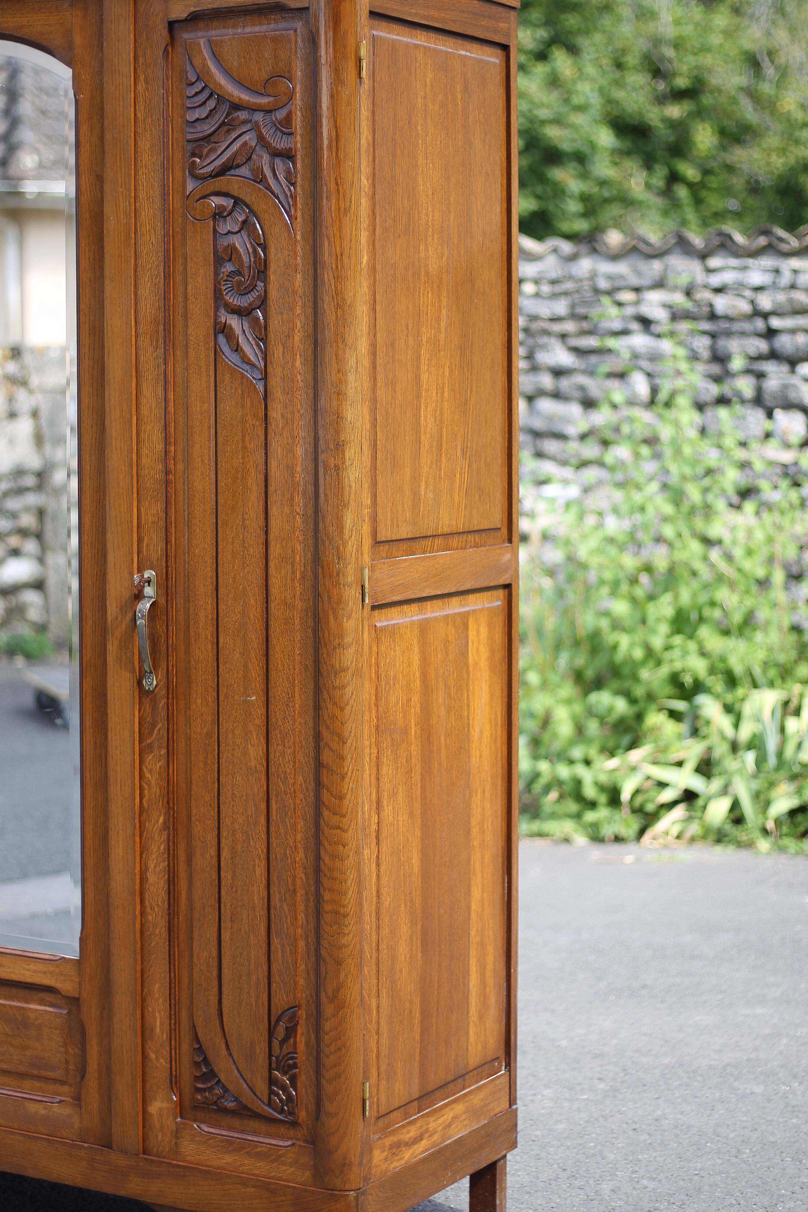 Art deco cabinet, wooden cabinet, vintage storage unit