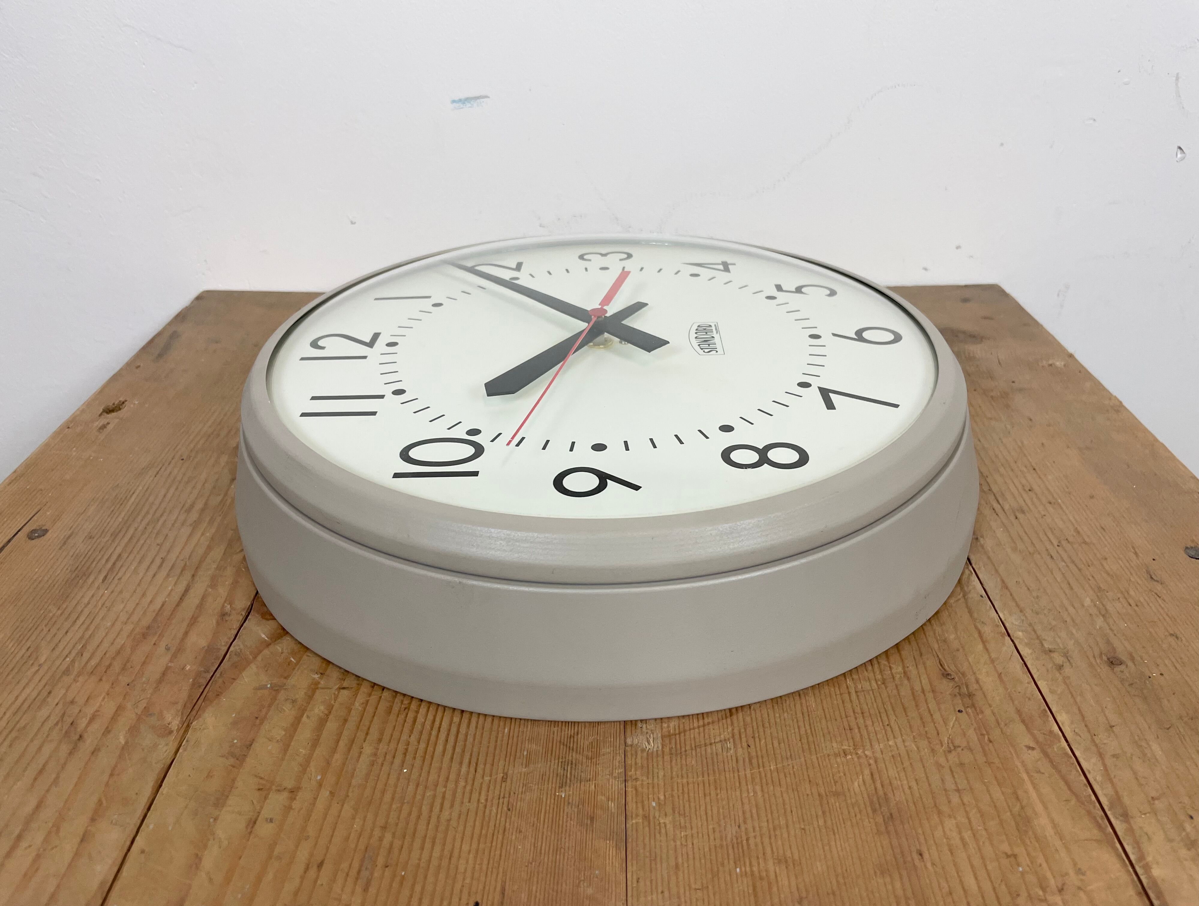 Vintage School Wall Clock from Standard Electric, 1970s