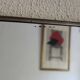 Miroir vintage 1900 triptyque barbier Art Nouveau - 19 x 78  cm