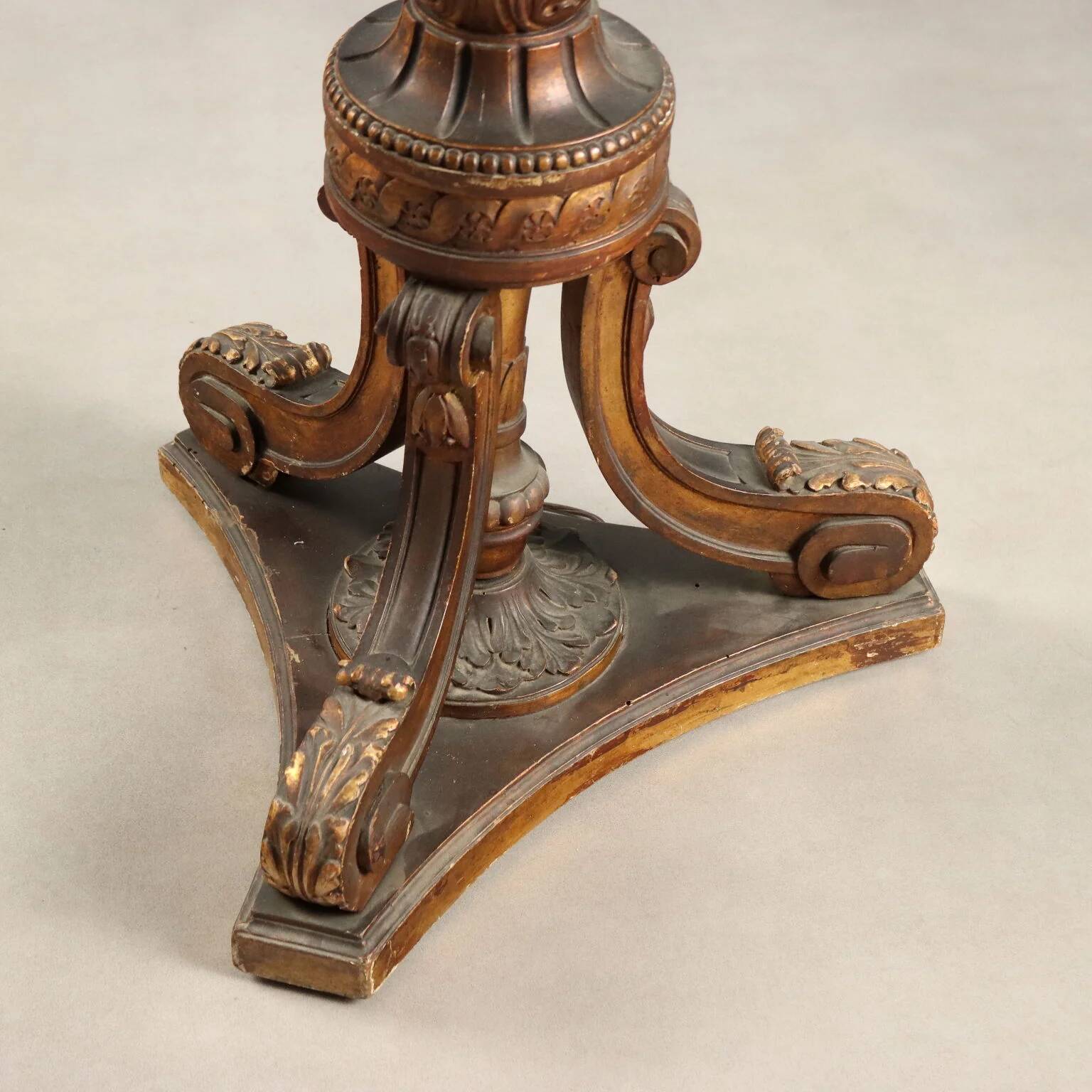 Antique neoclassical candelabrum in wood and iron, Italy, 19th century