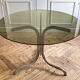 Table ronde en verre fumé et chrome