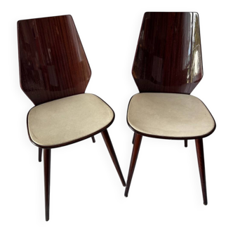 Duo chaises baumann laquées
