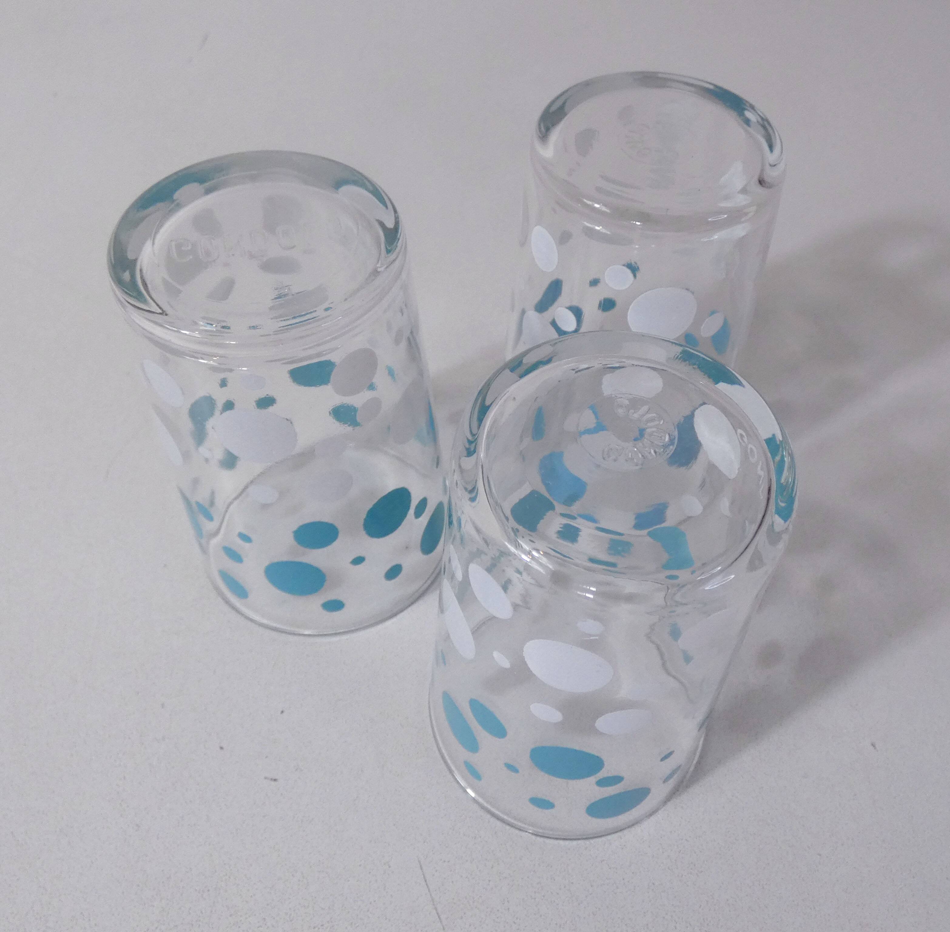 3 Vintage silkscreen gondolo glasses