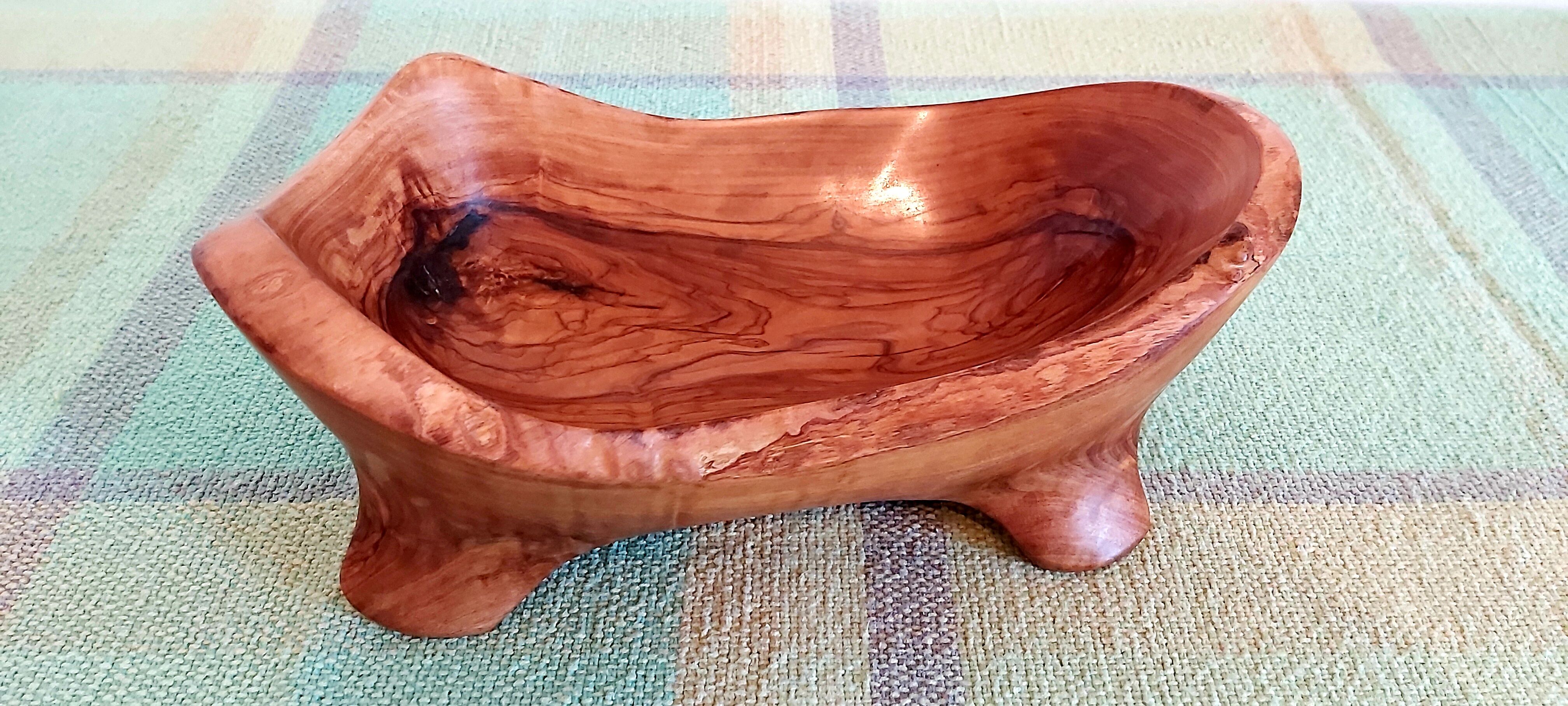 70's olive wood cut