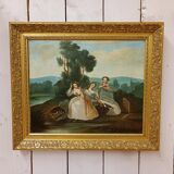 Classic painting: young women with apples