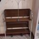 Folding serving table in formica