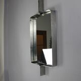 Rectangular brushed steel mirror by Xavier Feal, 1970