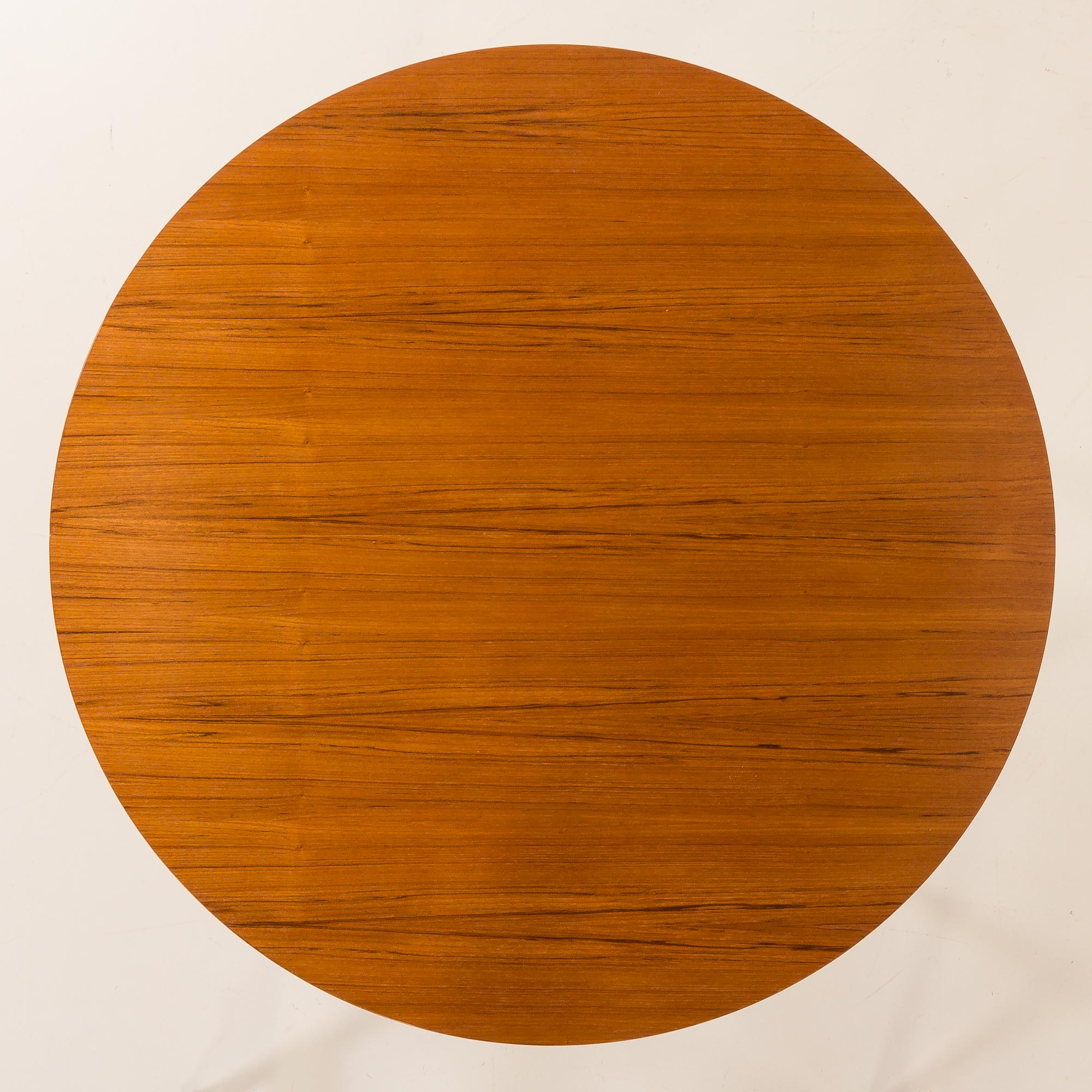Teak round table with hidden extension, 1970s