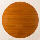 Teak round table with hidden extension, 1970s