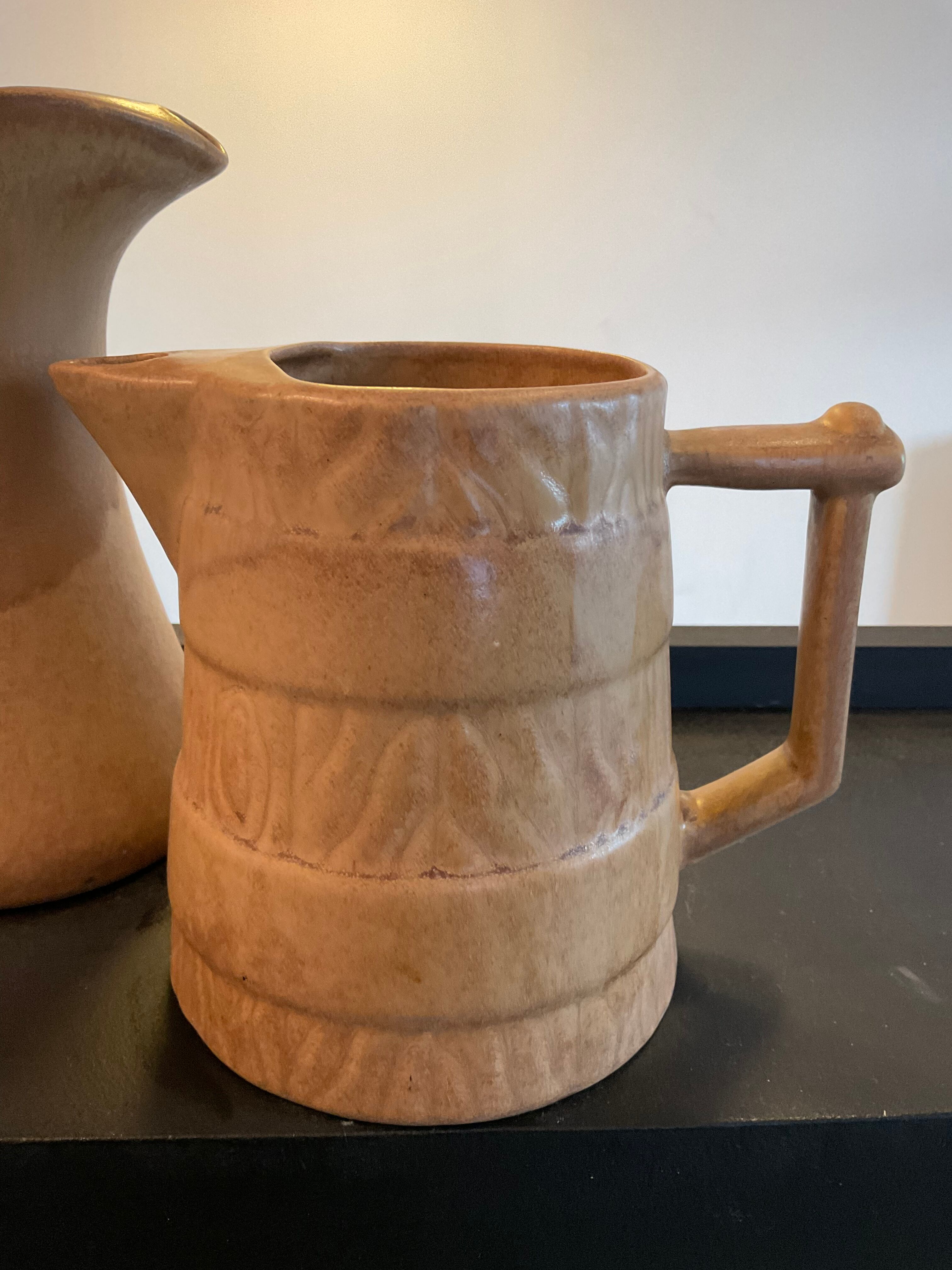 Vintage stoneware jug duo