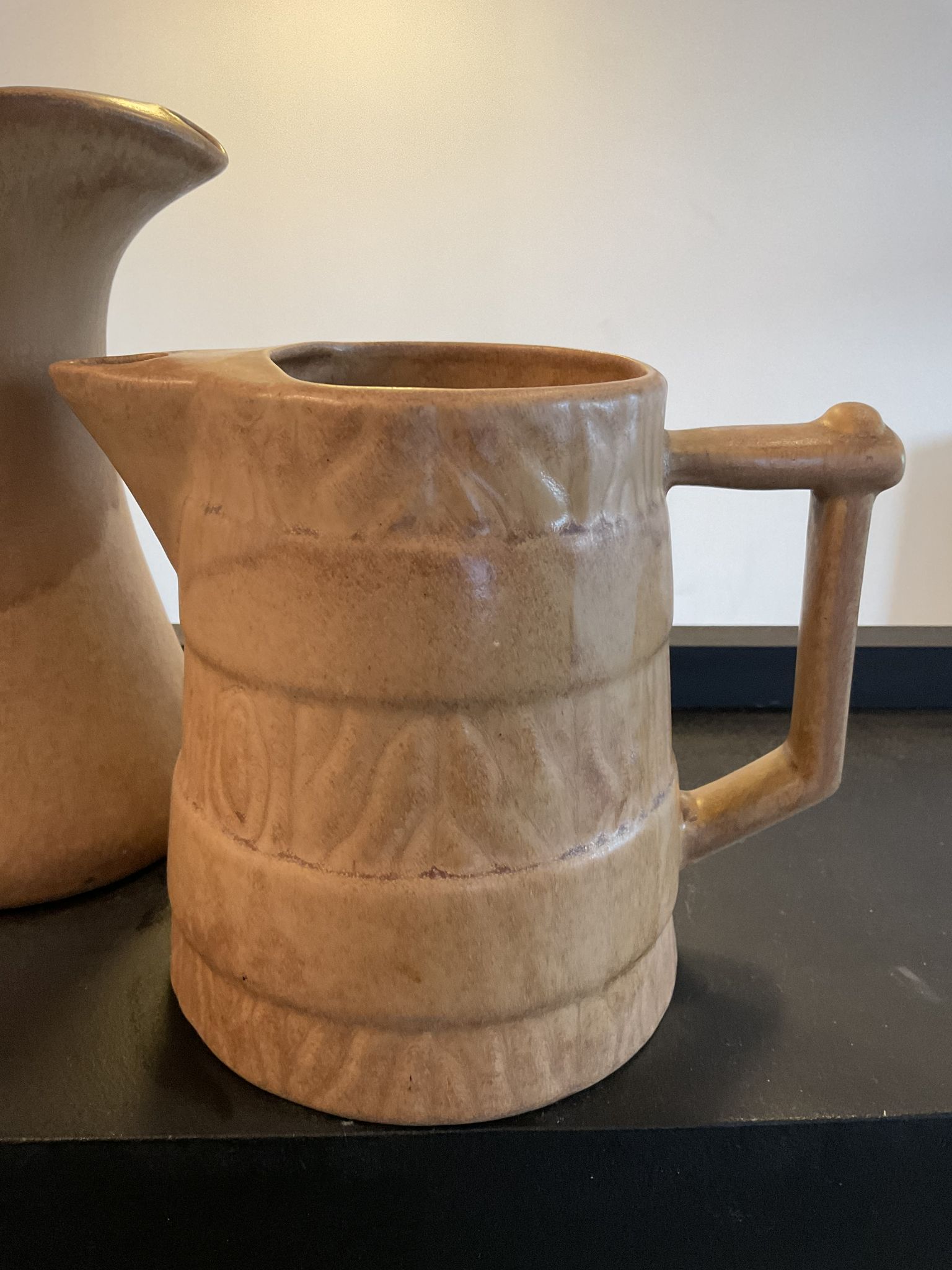 Vintage stoneware jug duo