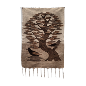 Wool tapestry 70s "tree of life"