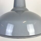 Industrial British Grey Enamel Factory Pendant Lamp, 1960s
