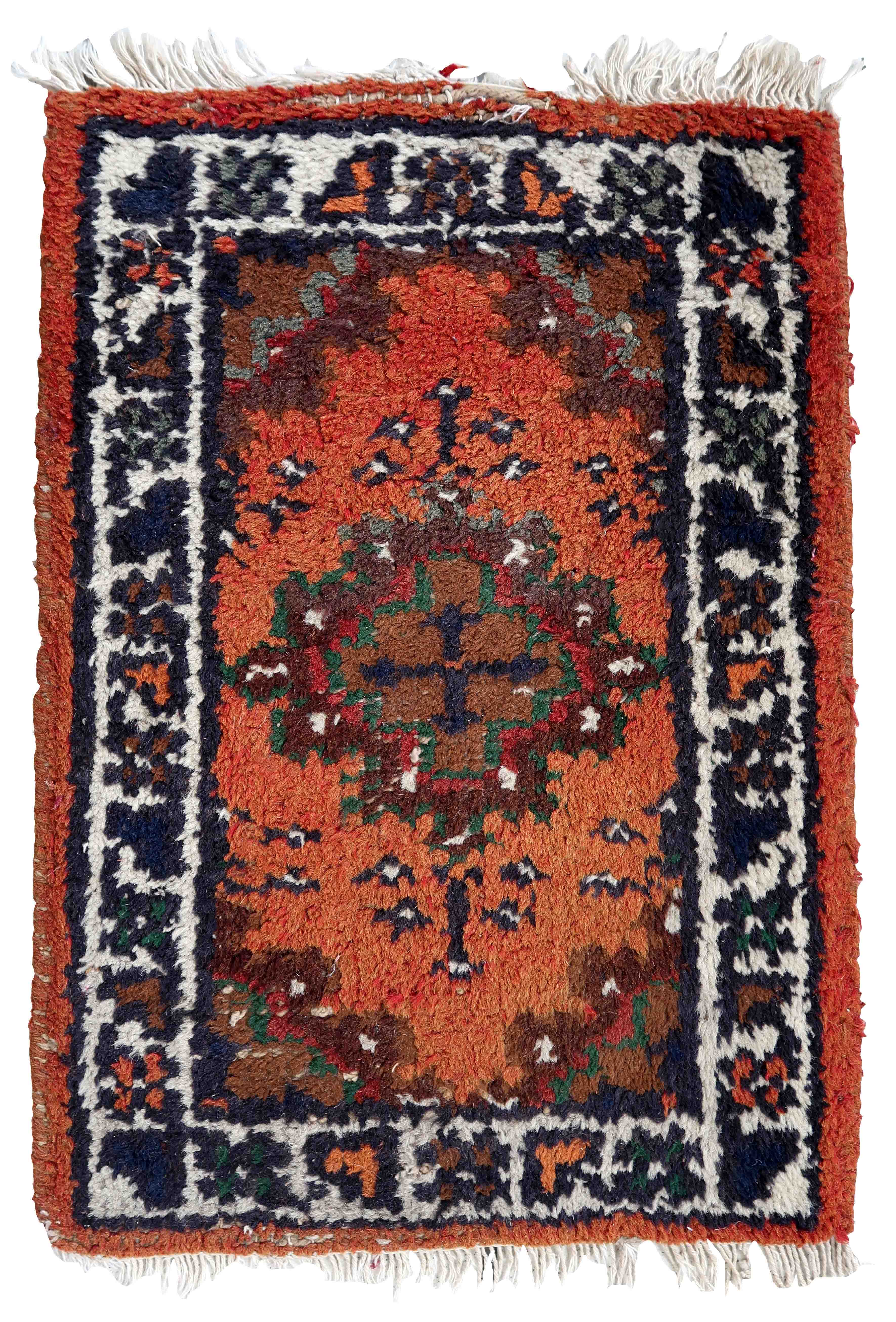 Persian carpet hamadan 41cm x 58cm 1970s