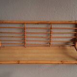 Rattan bookshelves duo