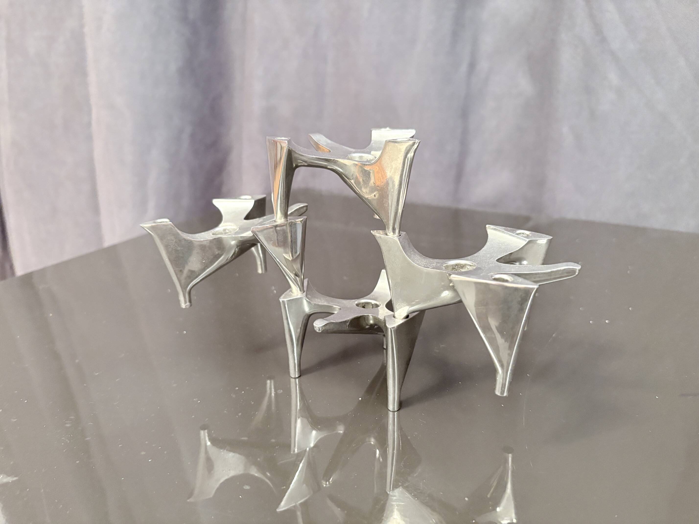 Set of four Space Age modular candlesticks, Hammonia Motard, Germany, 1970s