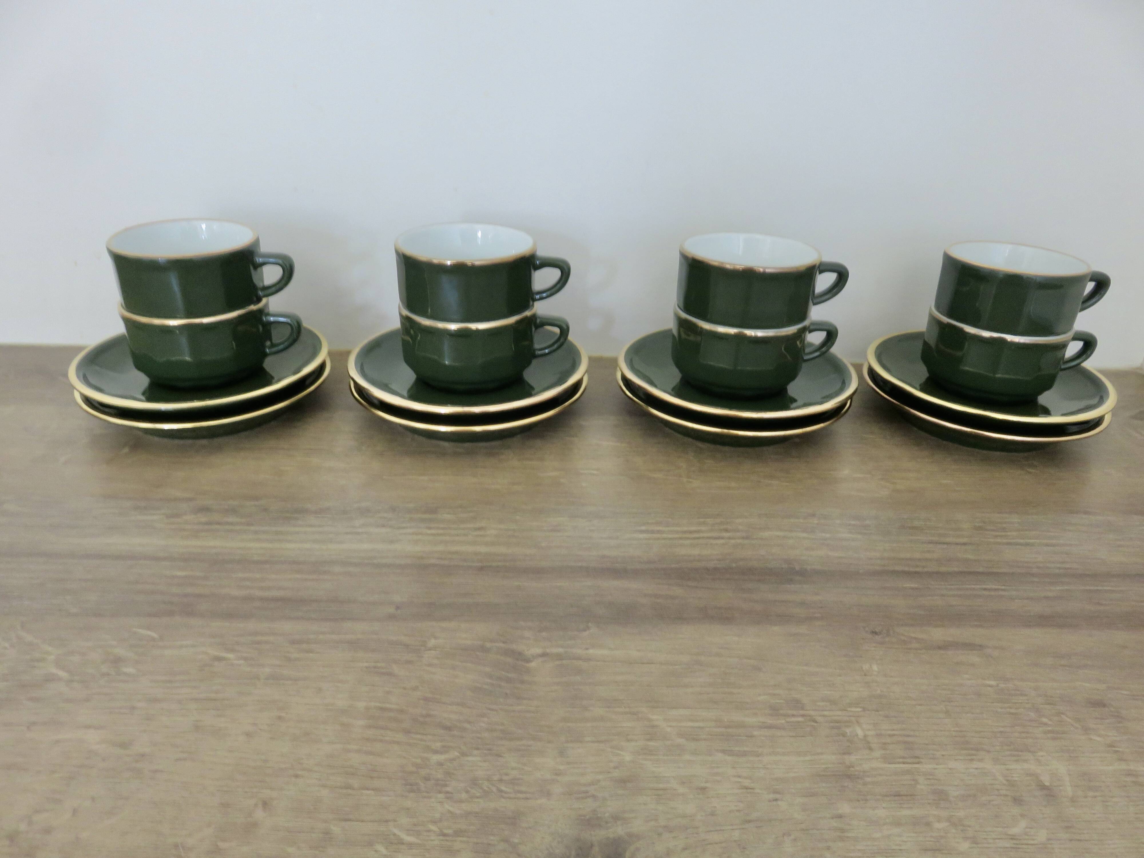 Apilco, set of 2 cups and saucers, Parisian bistros