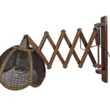 Schaarlamp - Harmonicalamp - teak - wandlamp - 60's