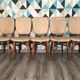 Set de 5 chaises aux pieds compas scandinave vintage 1960