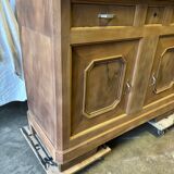 Art Deco raw wood sideboard