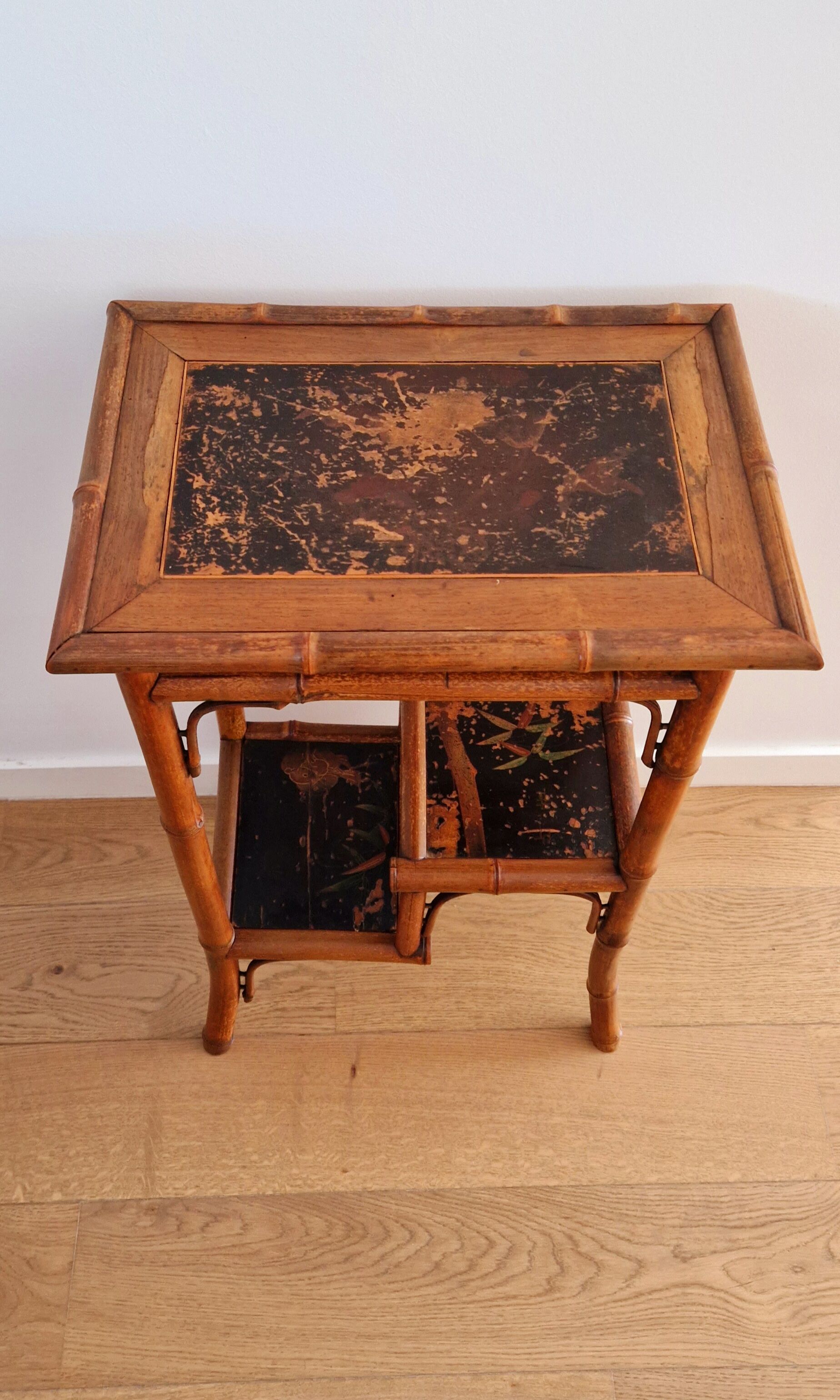 Side table bamboo late XIX style Perret & Vibert