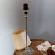 Silver metal living room lamp, cream shade, 1950s