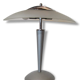 Vintage mushroom lamp, aluminium, glass and stainless steel