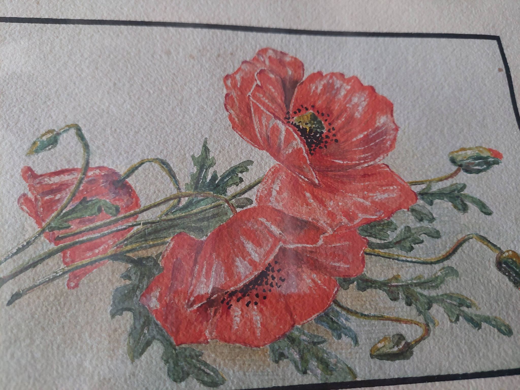 Watercolor bouquet of flowers, first half of the 20th century