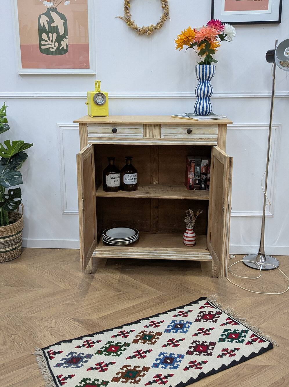 Buffet parisien vintage patiné