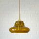 Hand-blown amber glass pendant light: MCM retro bar golden hanging lamp