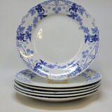 6 Petites Assiettes Plates K. G. Lunéville Modèle Lautrec Art Nouveau Décor