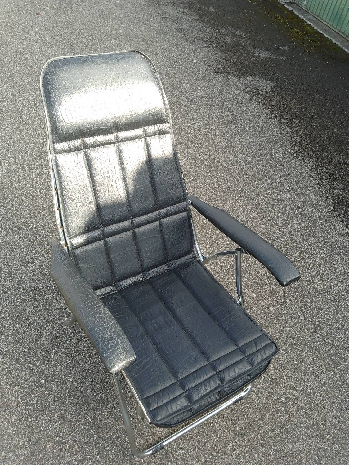 Vintage maule marga airstream reclining folding chair footrest design 1970