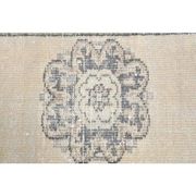 Vintage Turkish Oushak Handmade Wool Cotton Beige Runner 74x285
