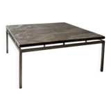 Mid-century coffee table natural stone chrome 1960s Netherlands