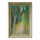 Huile sur panneau originale du milieu du siècle – « Country Lane »
