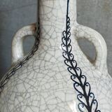 Soliflore bottle vase in fine earthenware boch frères la louvière-keramis early 20th century